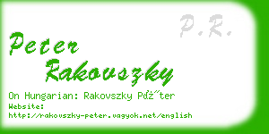 peter rakovszky business card